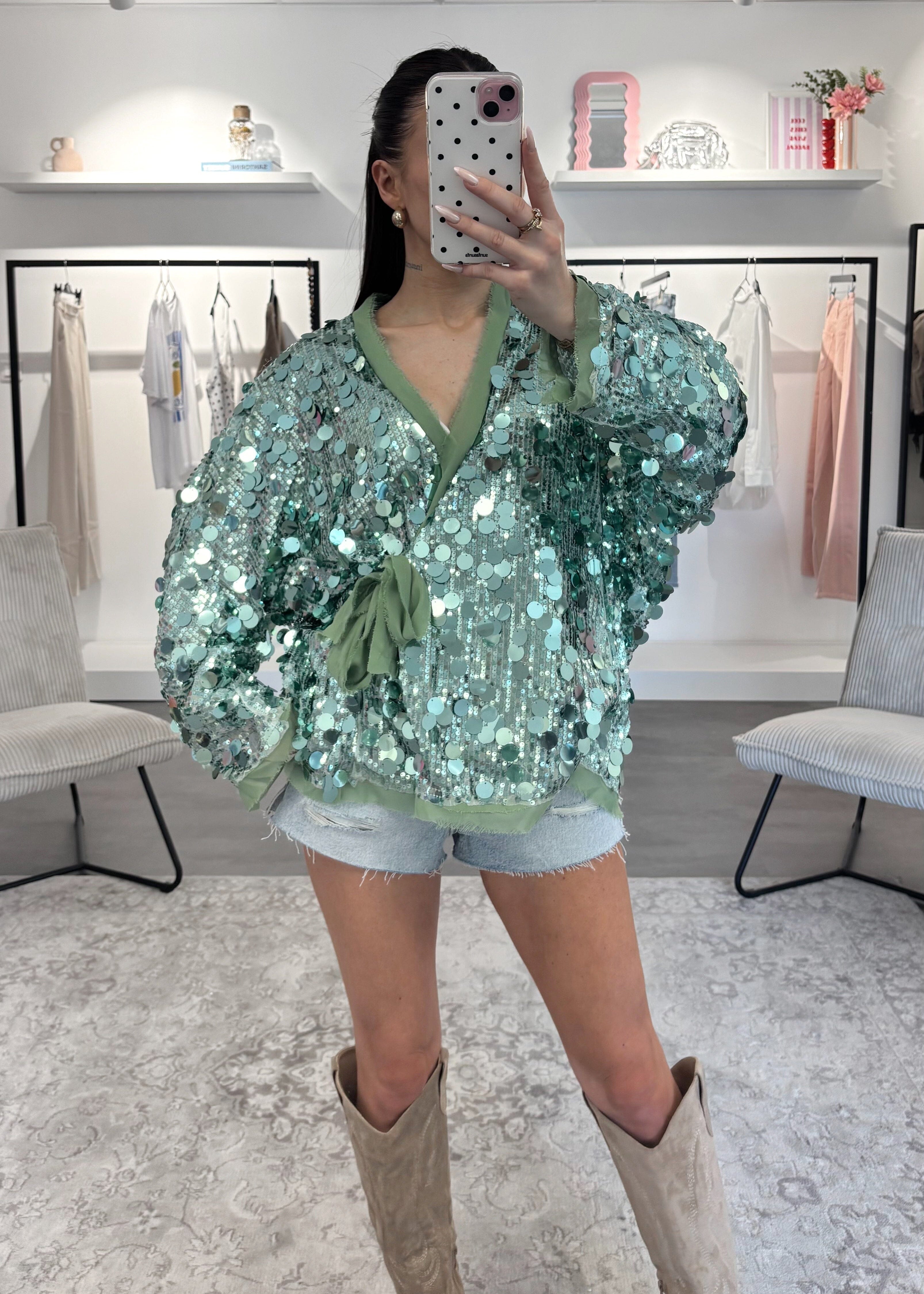 Gilet Glowy - Sequins vert