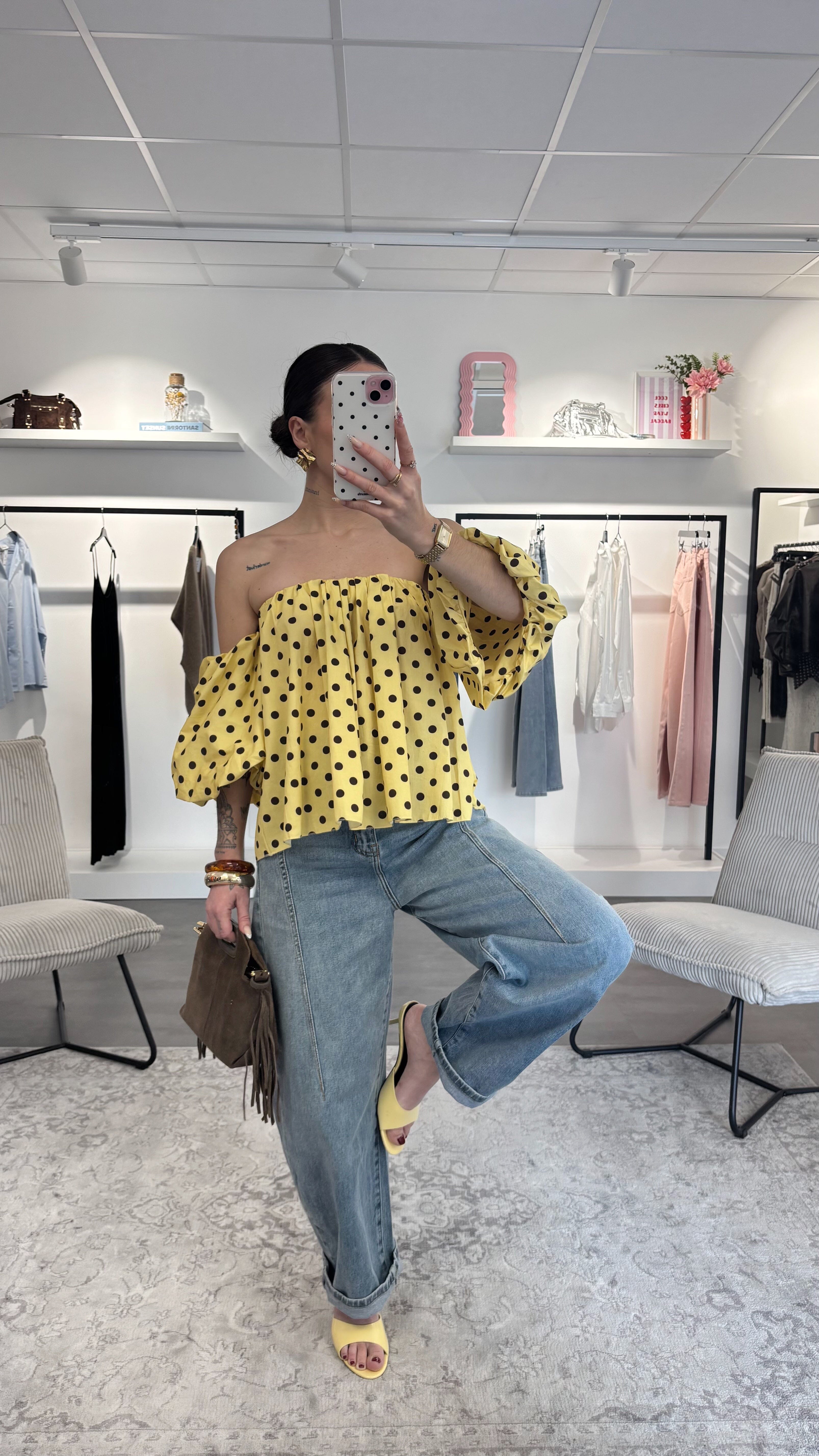 Blouse Sofia - Jaune/Choco