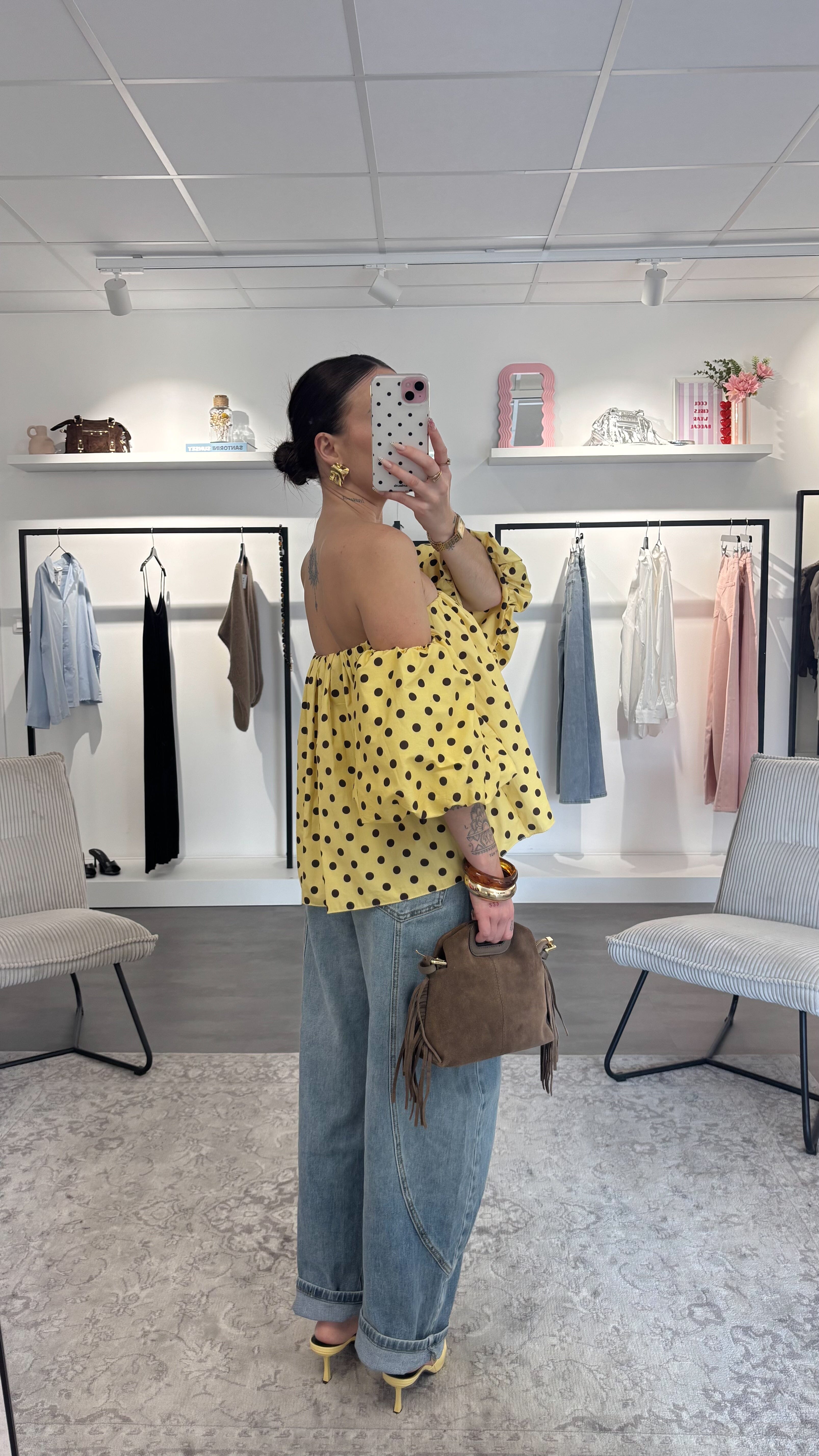 Blouse Sofia - Jaune/Choco
