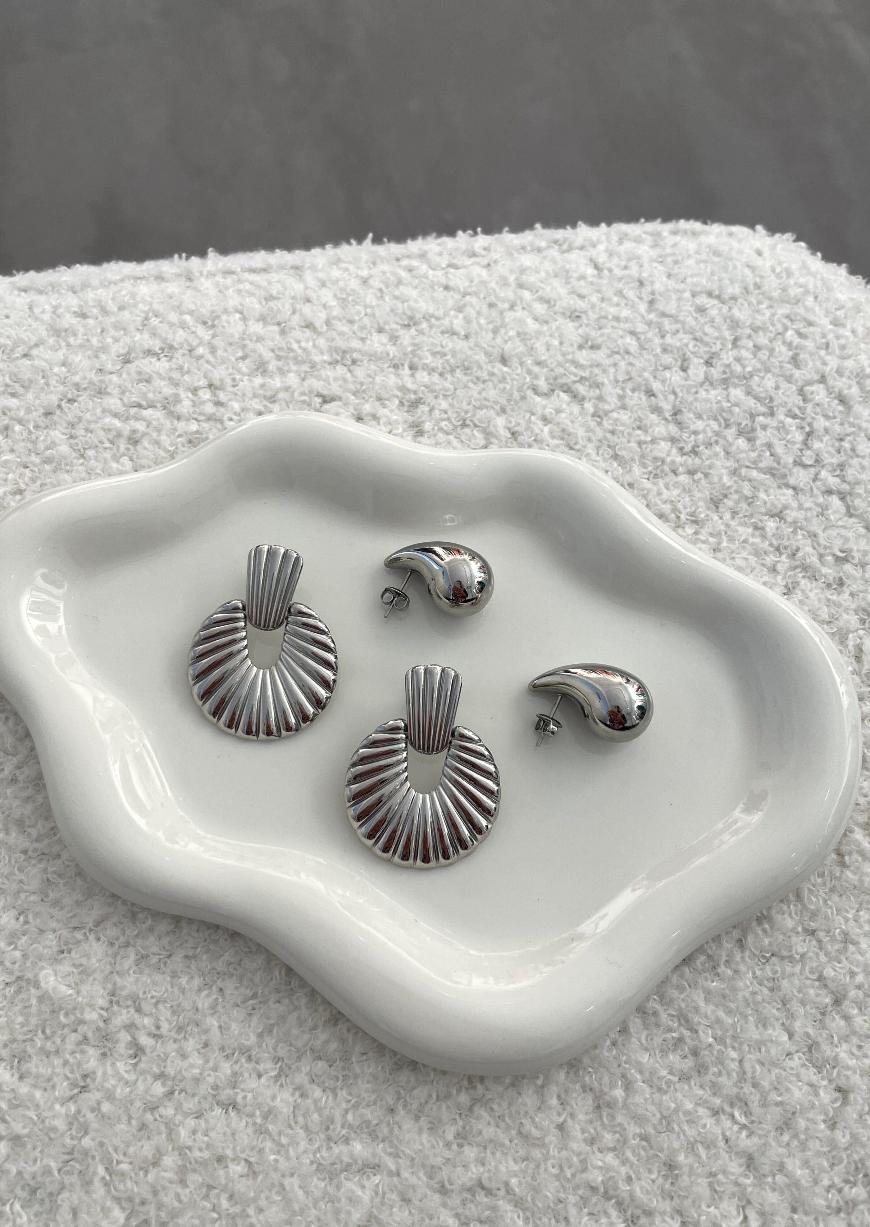 Boucles gouttes d'eau - Silver