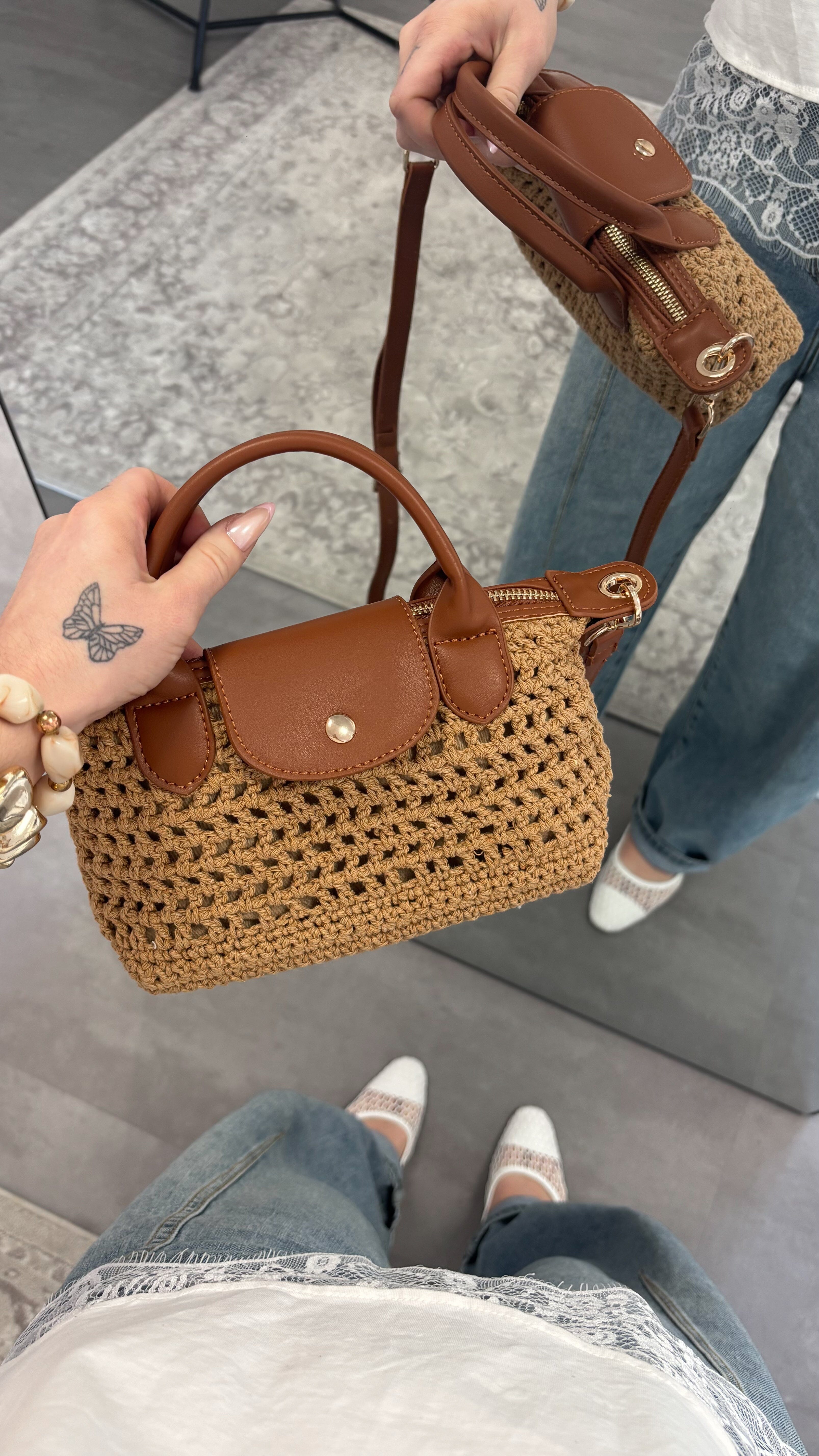 Sac crochet - Camel (avec bandoulière)