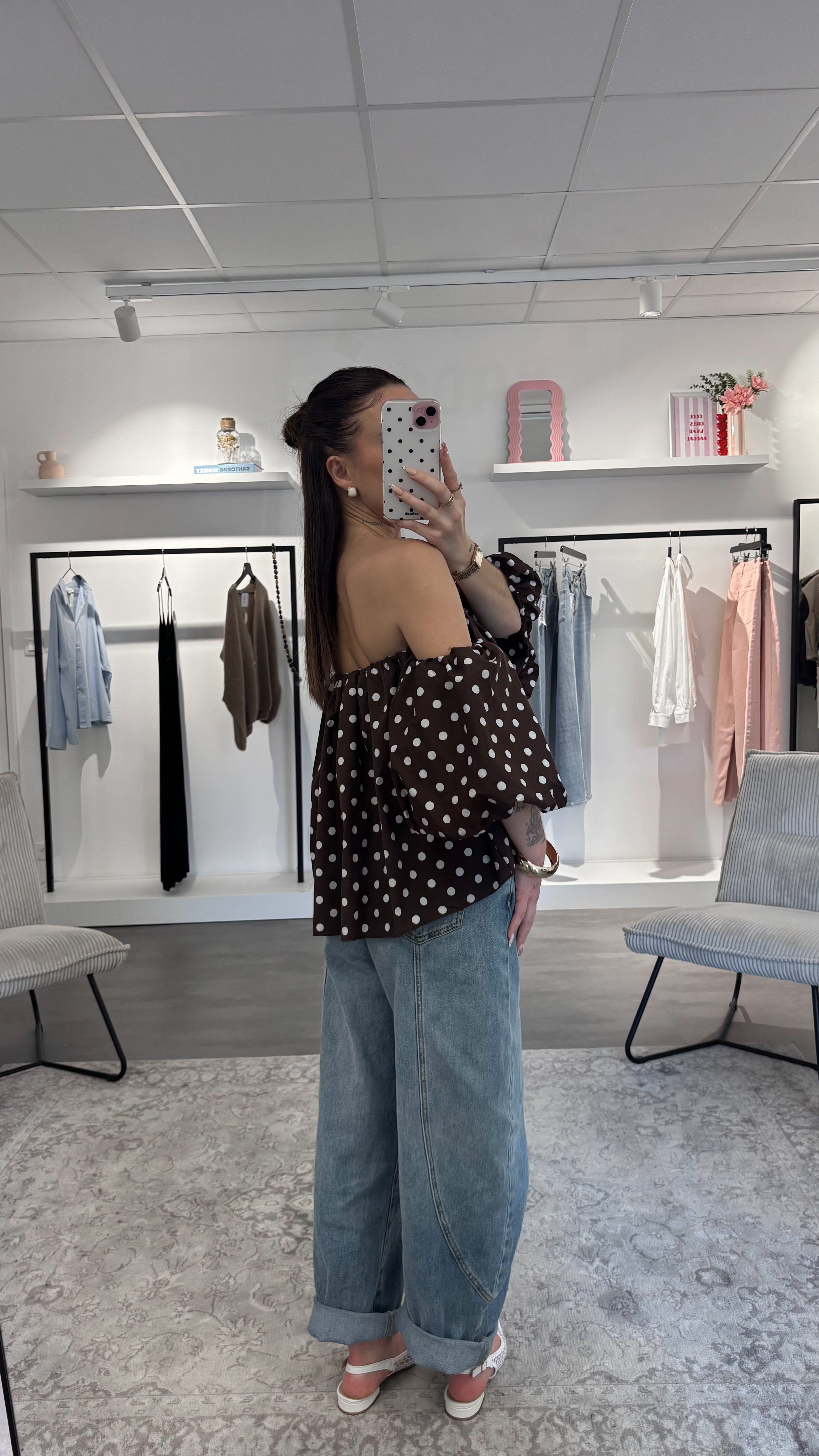 Blouse Sofia - Choco/Blanc