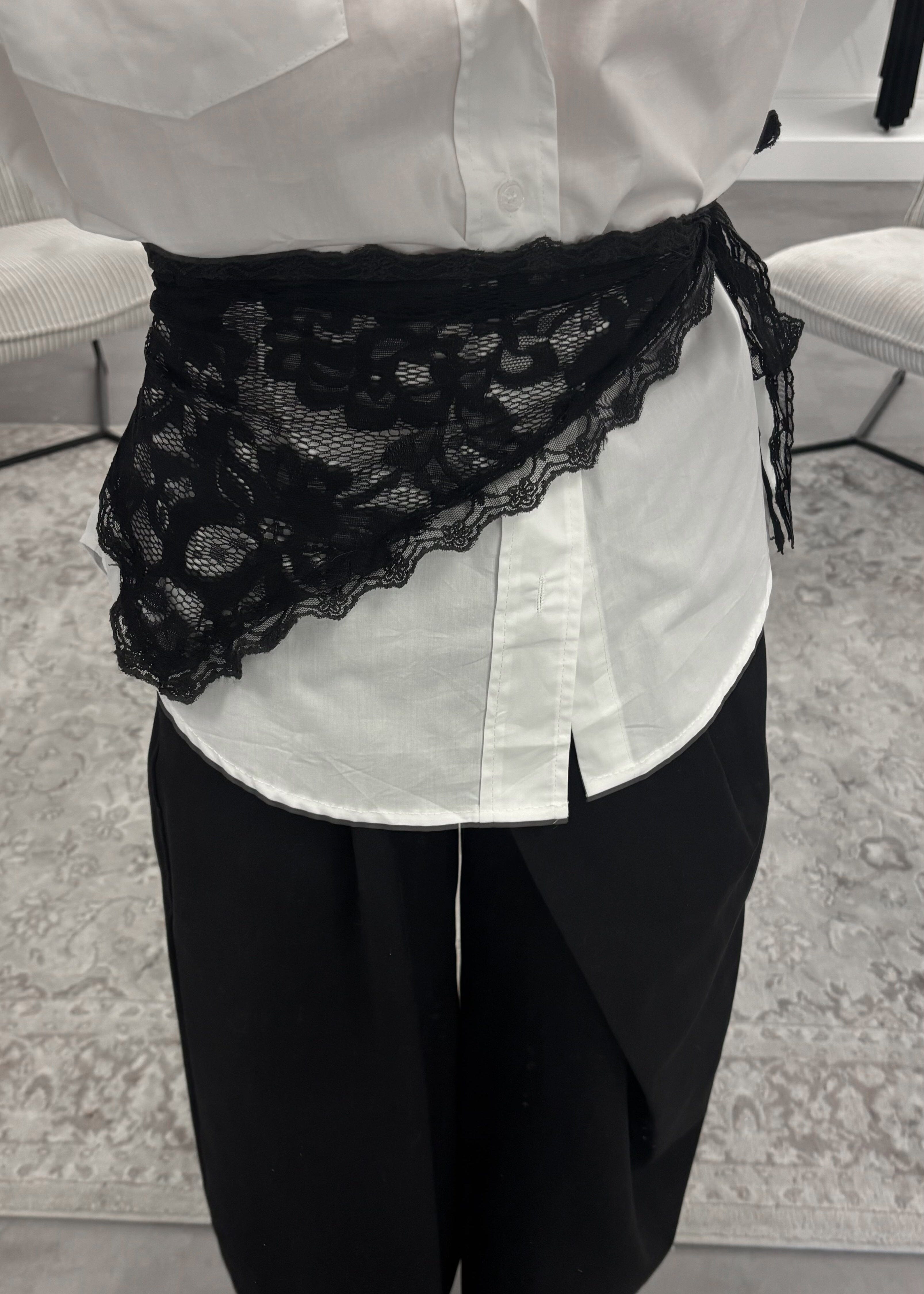 Foulard en dentelle - Noir
