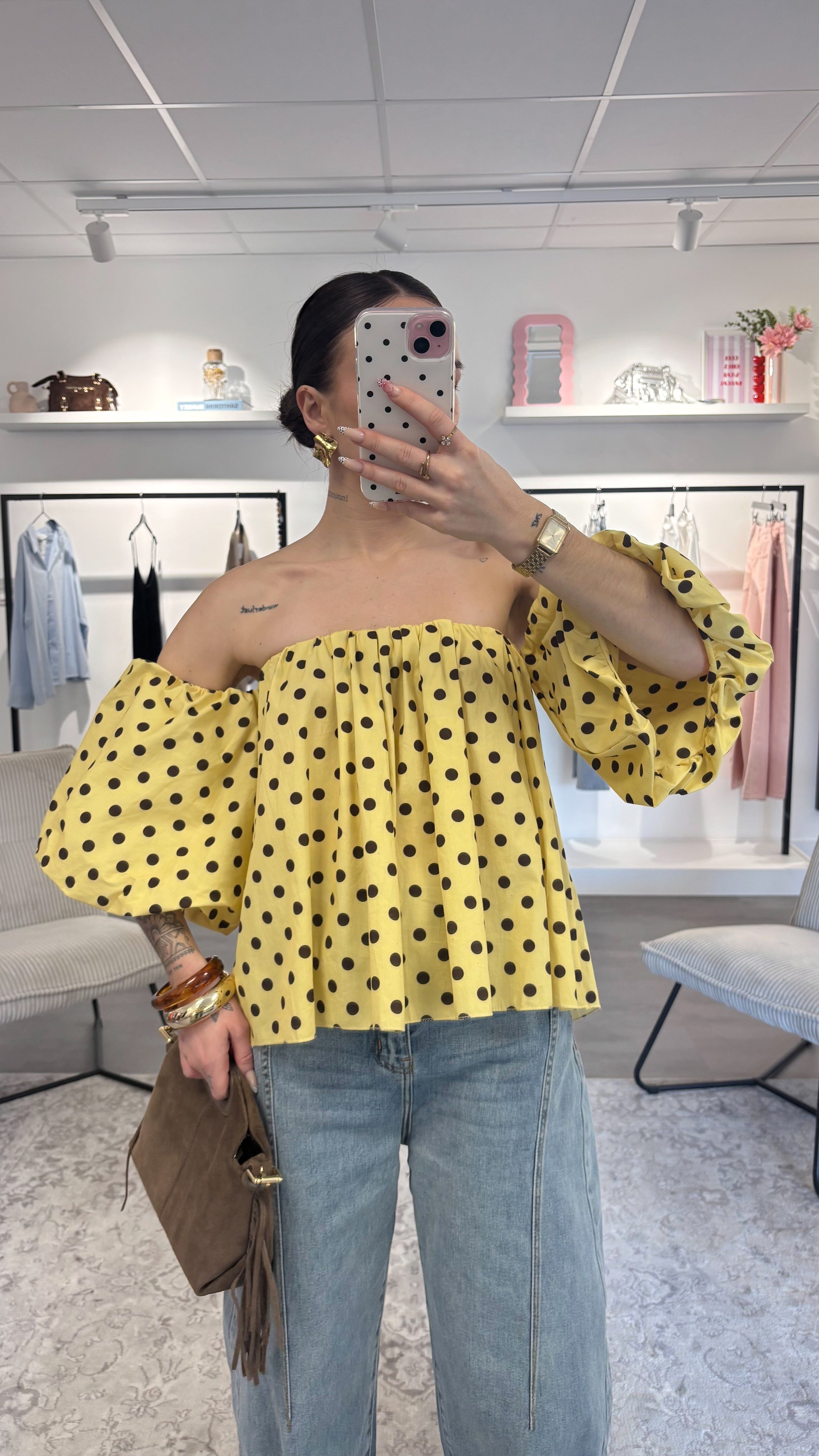 Blouse Sofia - Jaune/Choco