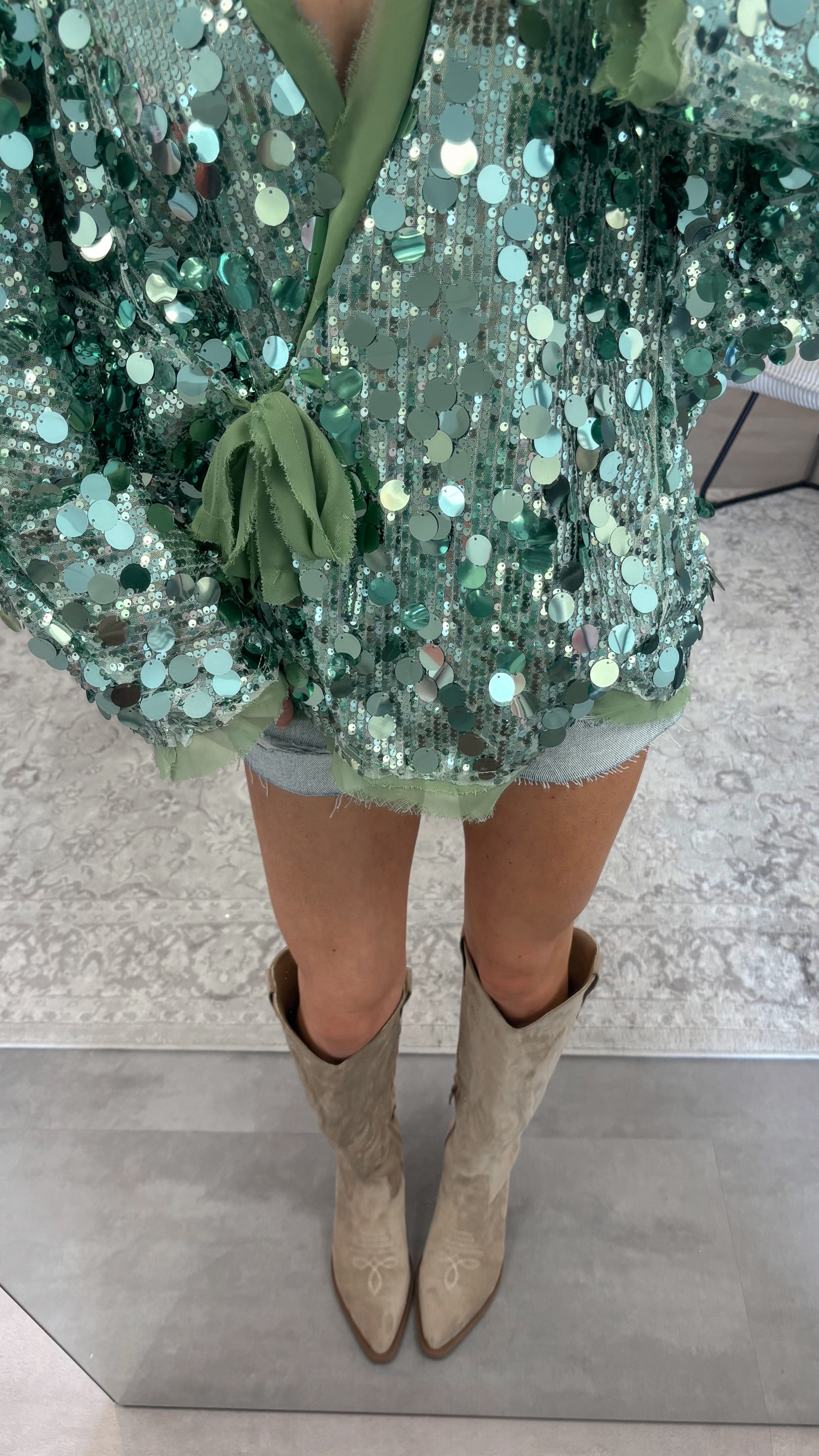 Gilet Glowy - Sequins vert