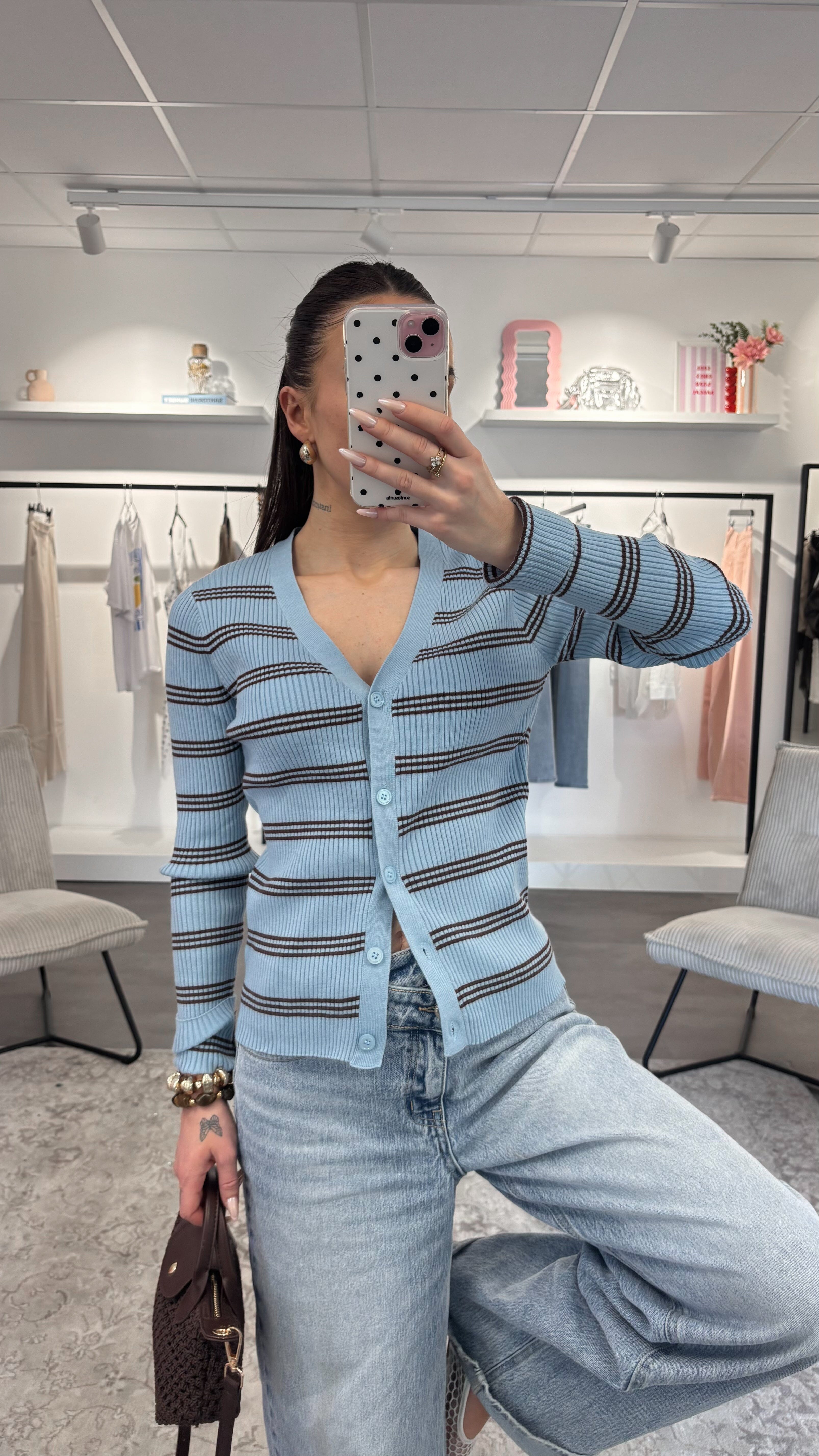 Gilet Anaé - Bleu/Choco