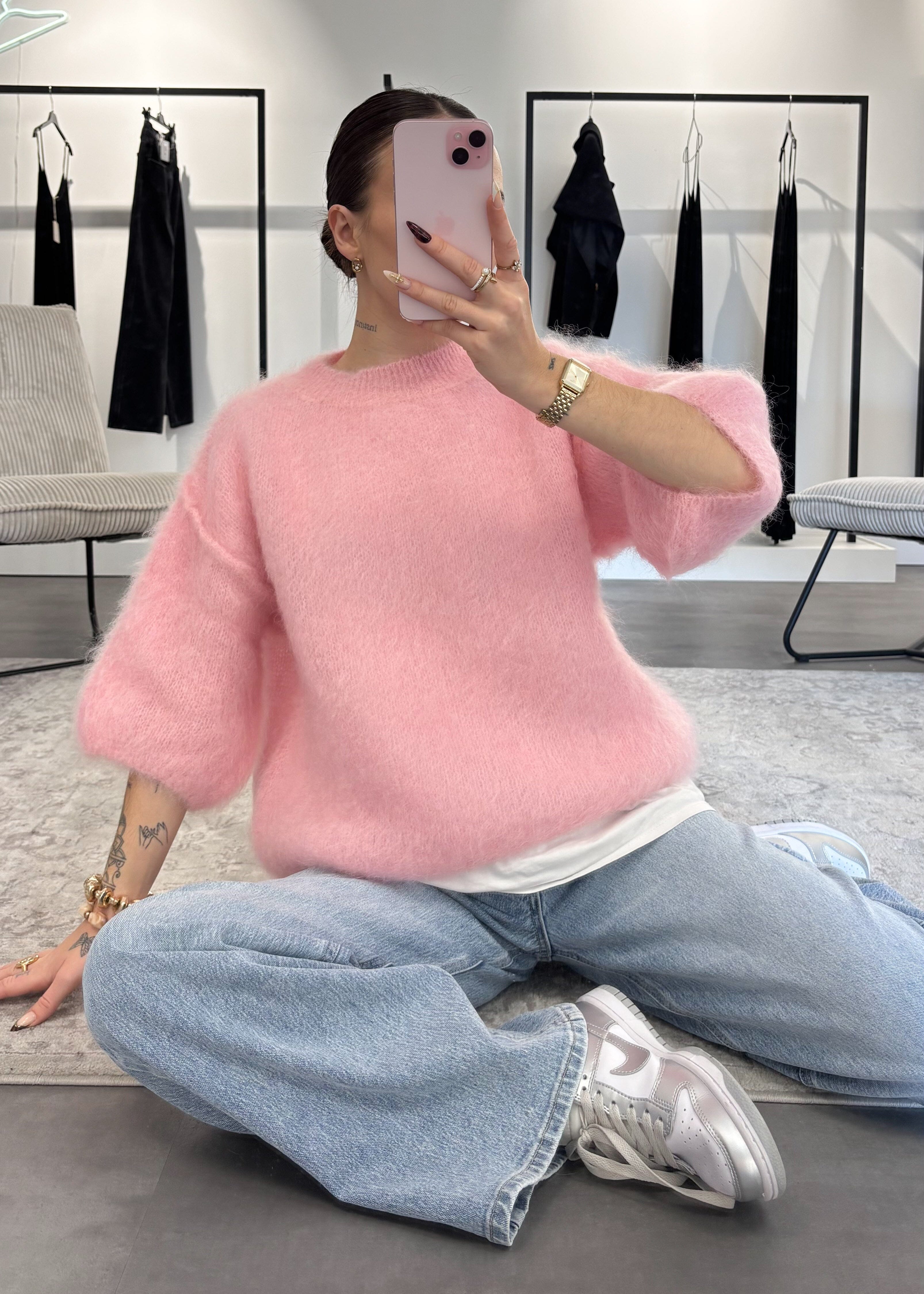 Pull Mohair - Rose bonbon