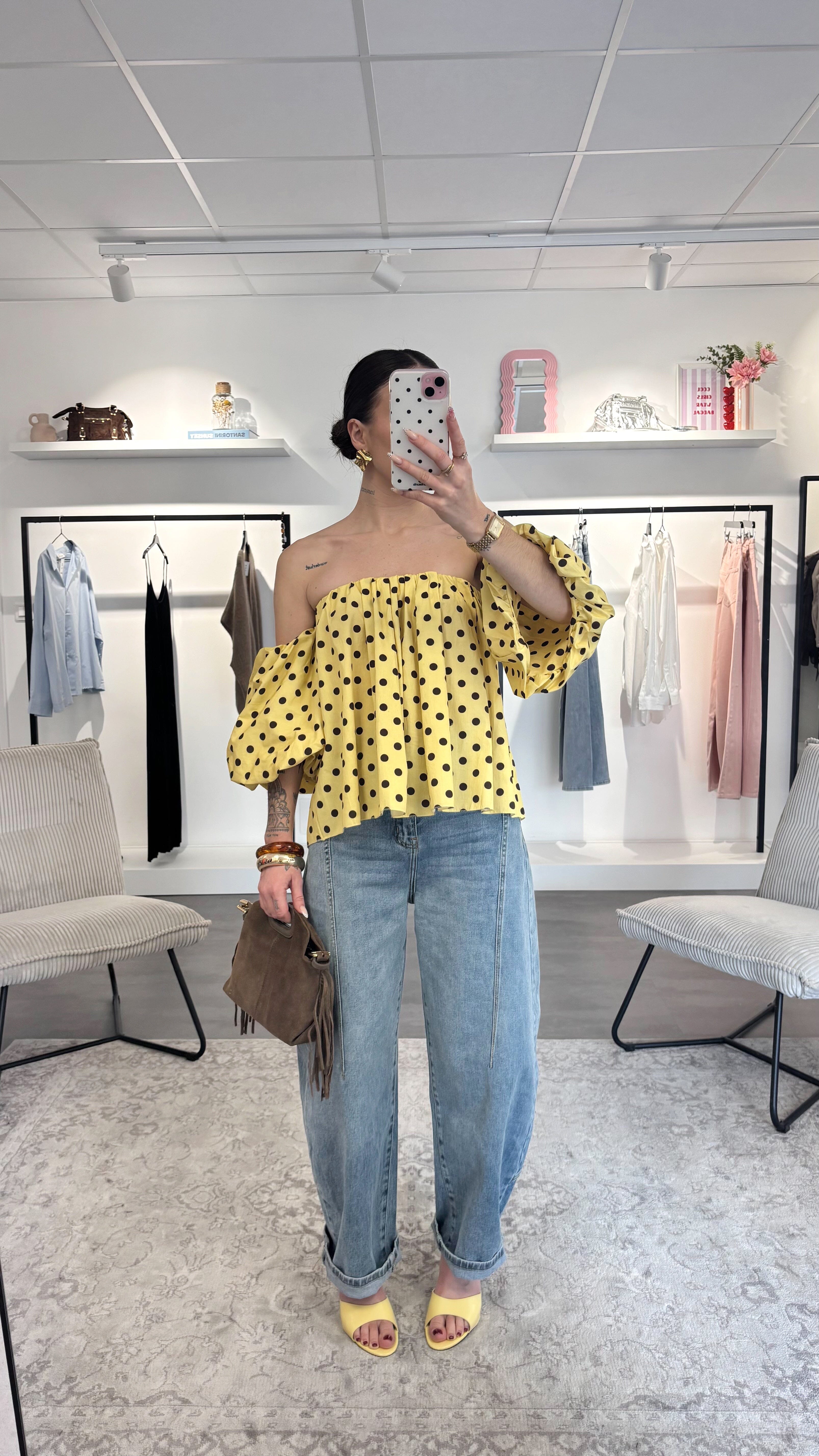 Blouse Sofia - Jaune/Choco