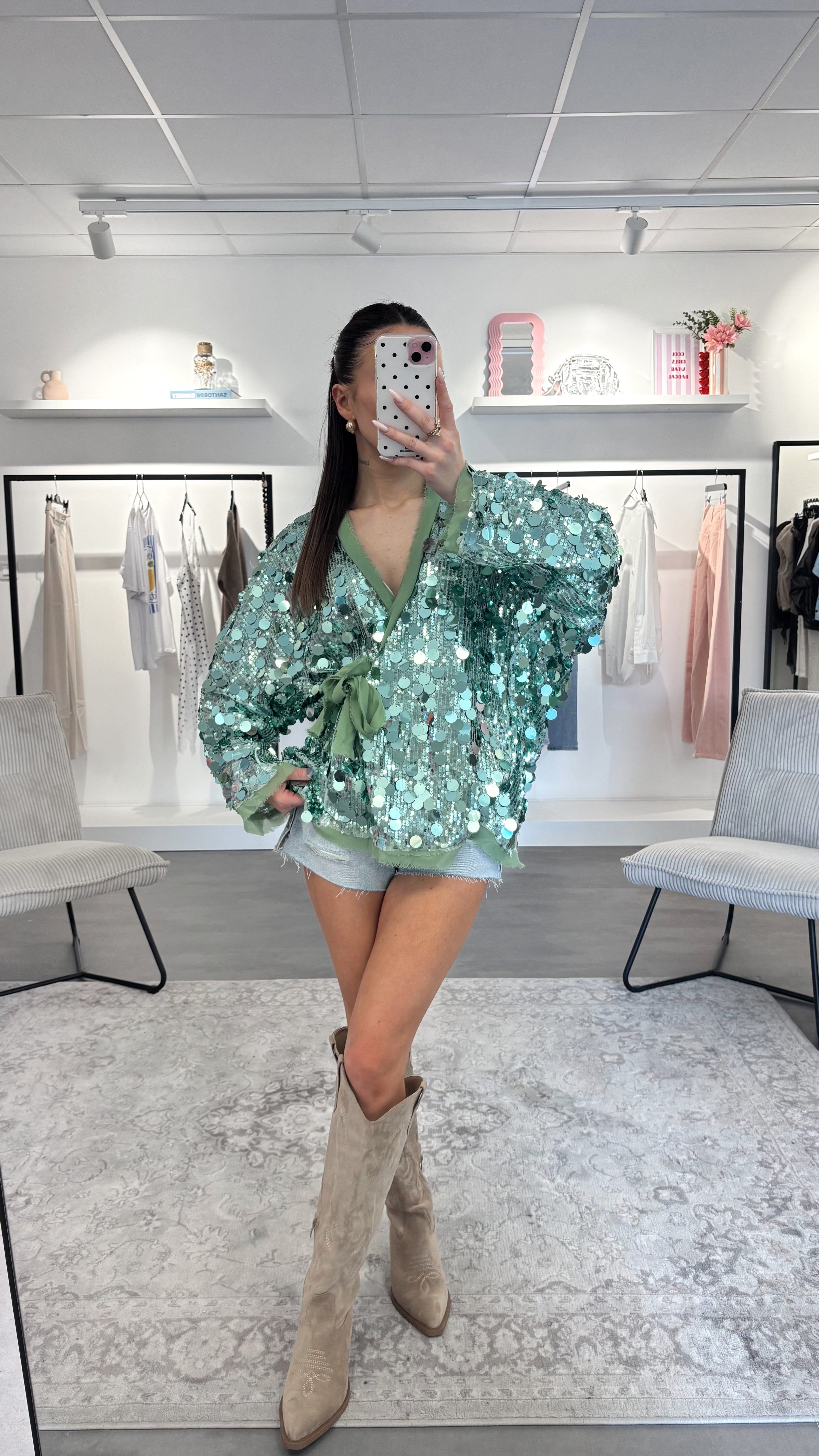 Gilet Glowy - Sequins vert