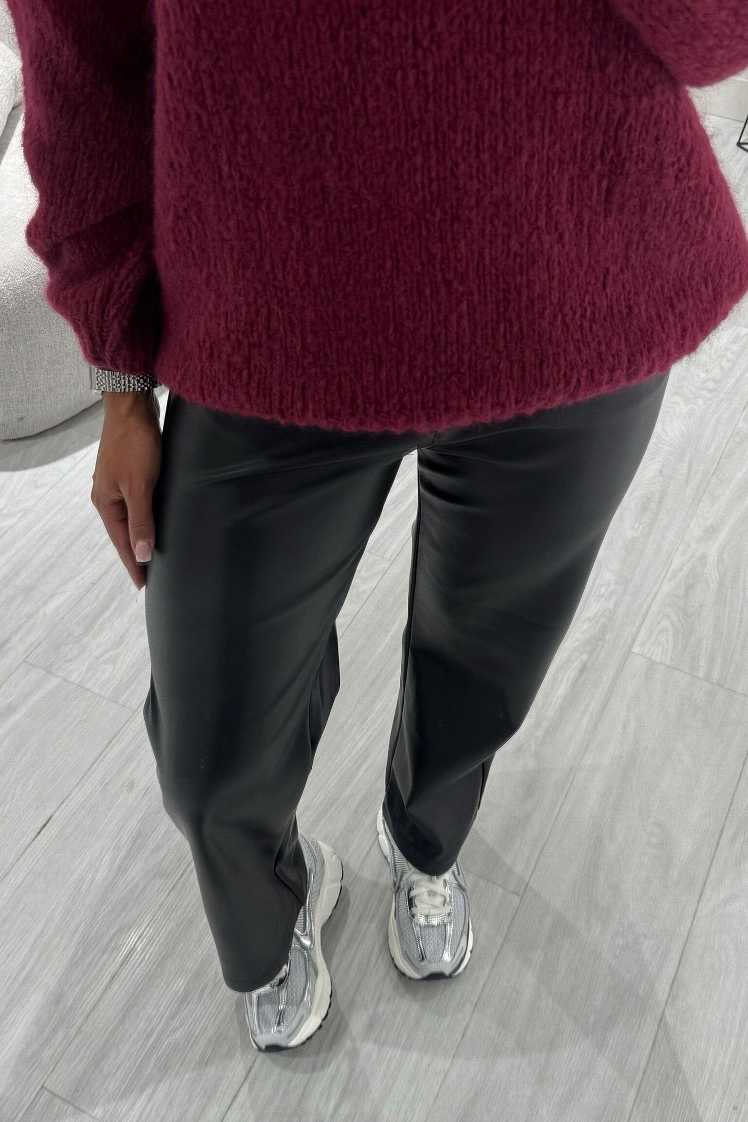 Pantalon simili droit