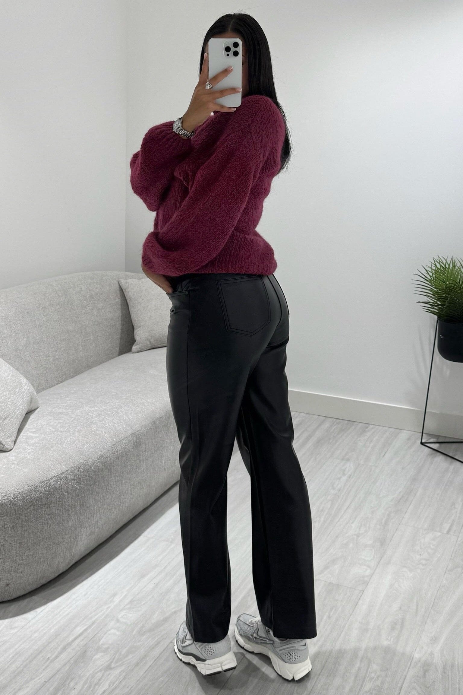 Pantalon simili droit