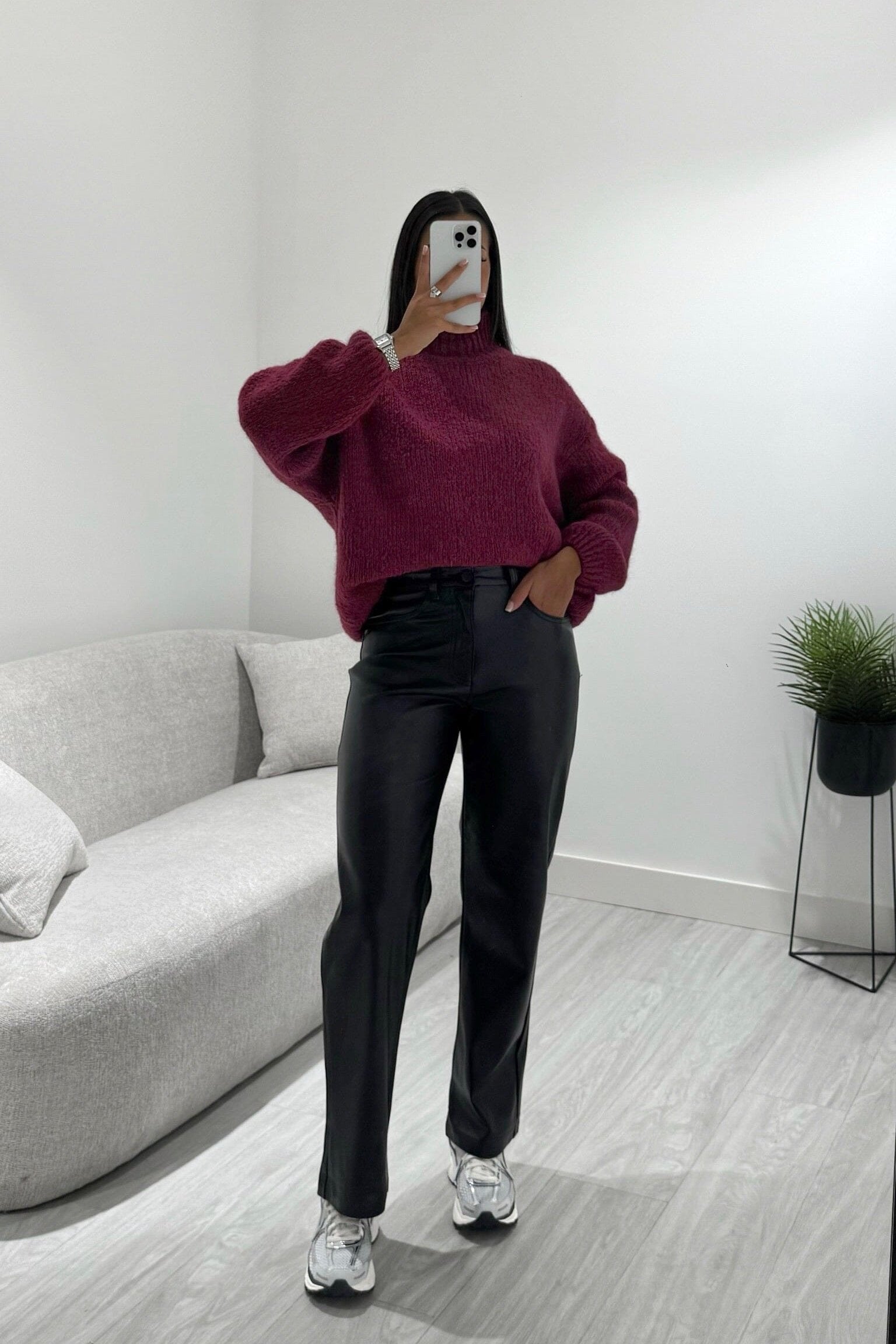 Pantalon simili droit